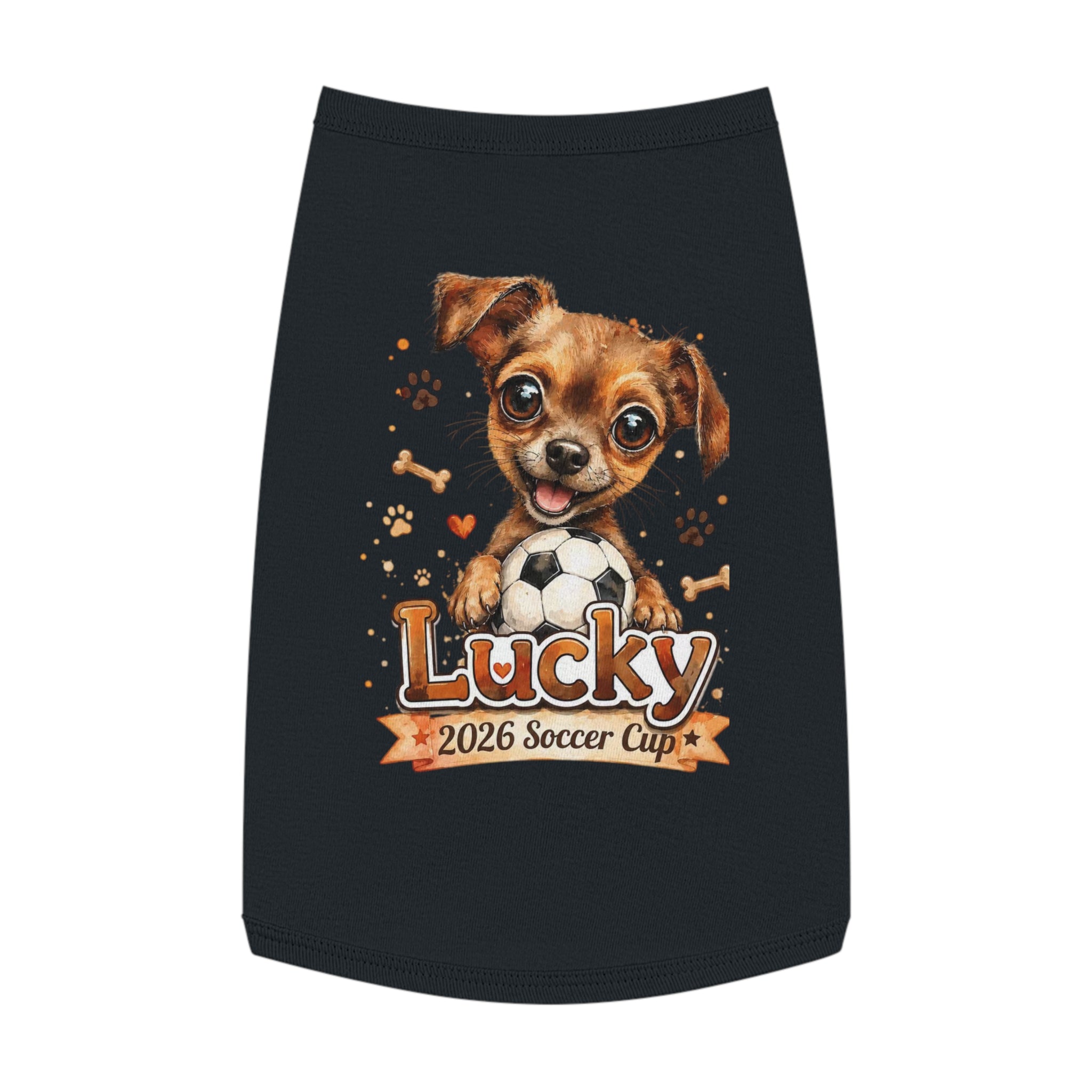 Lucky Puppy Soccer Pet Tank Top — Cute Dog Graphic Shirt for Dogs