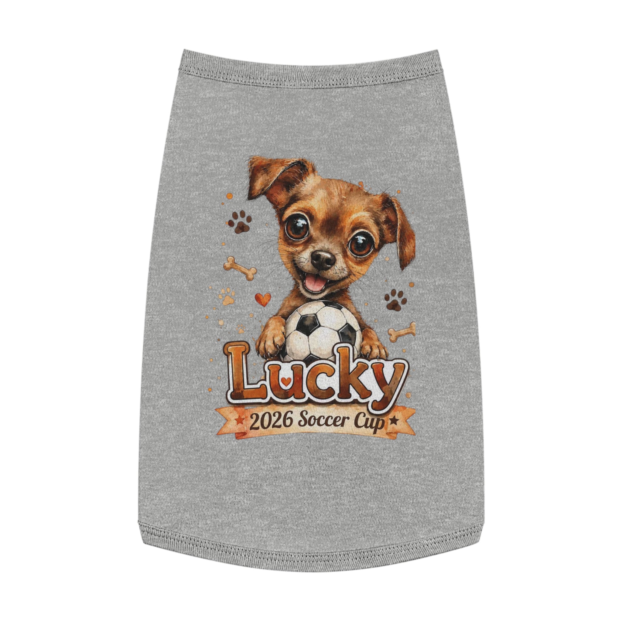 Lucky Puppy Soccer Pet Tank Top — Cute Dog Graphic Shirt for Dogs