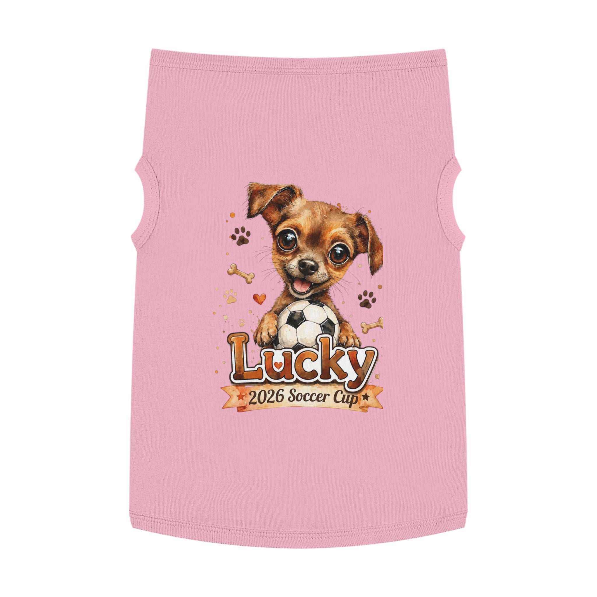 Lucky Puppy Soccer Pet Tank Top — Cute Dog Graphic Shirt for Dogs