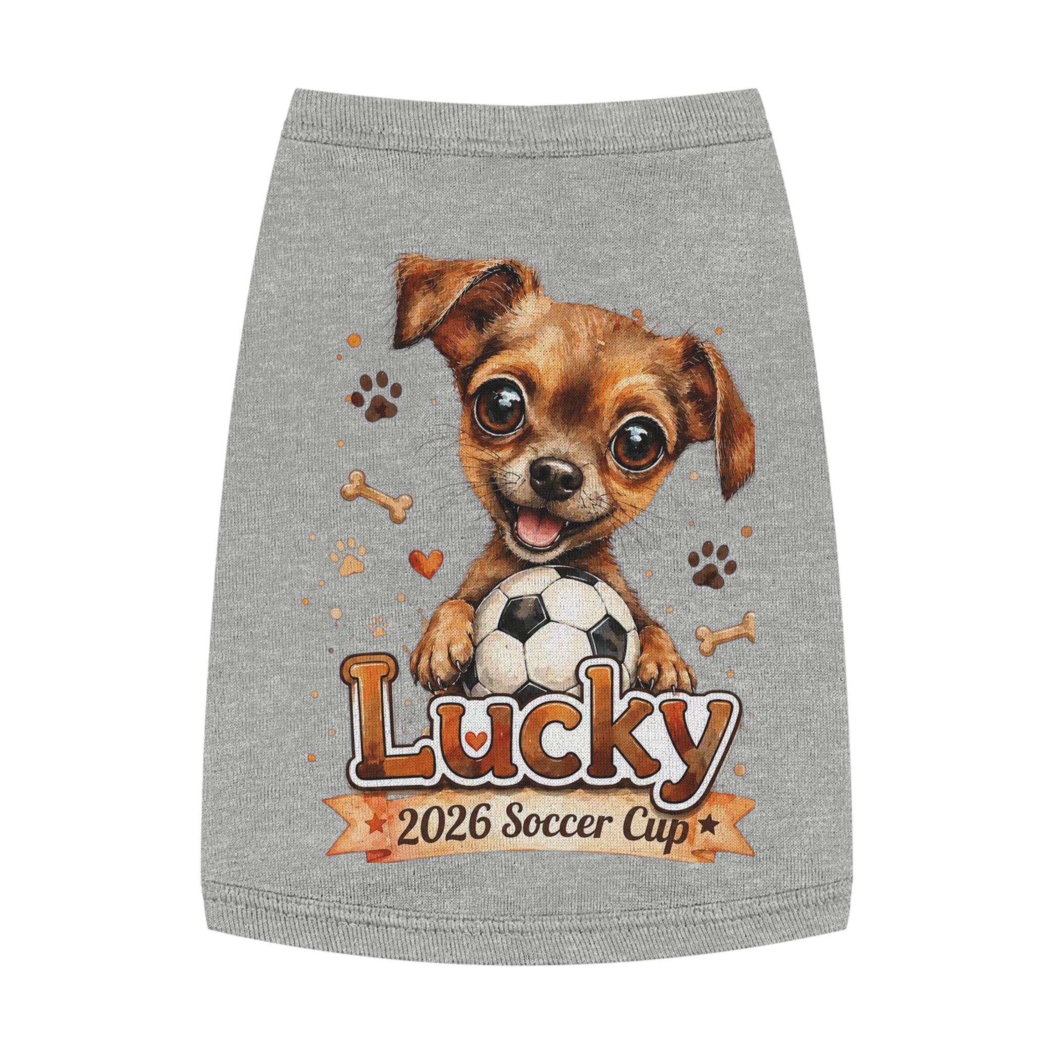 Lucky Puppy Soccer Pet Tank Top — Cute Dog Graphic Shirt for Dogs