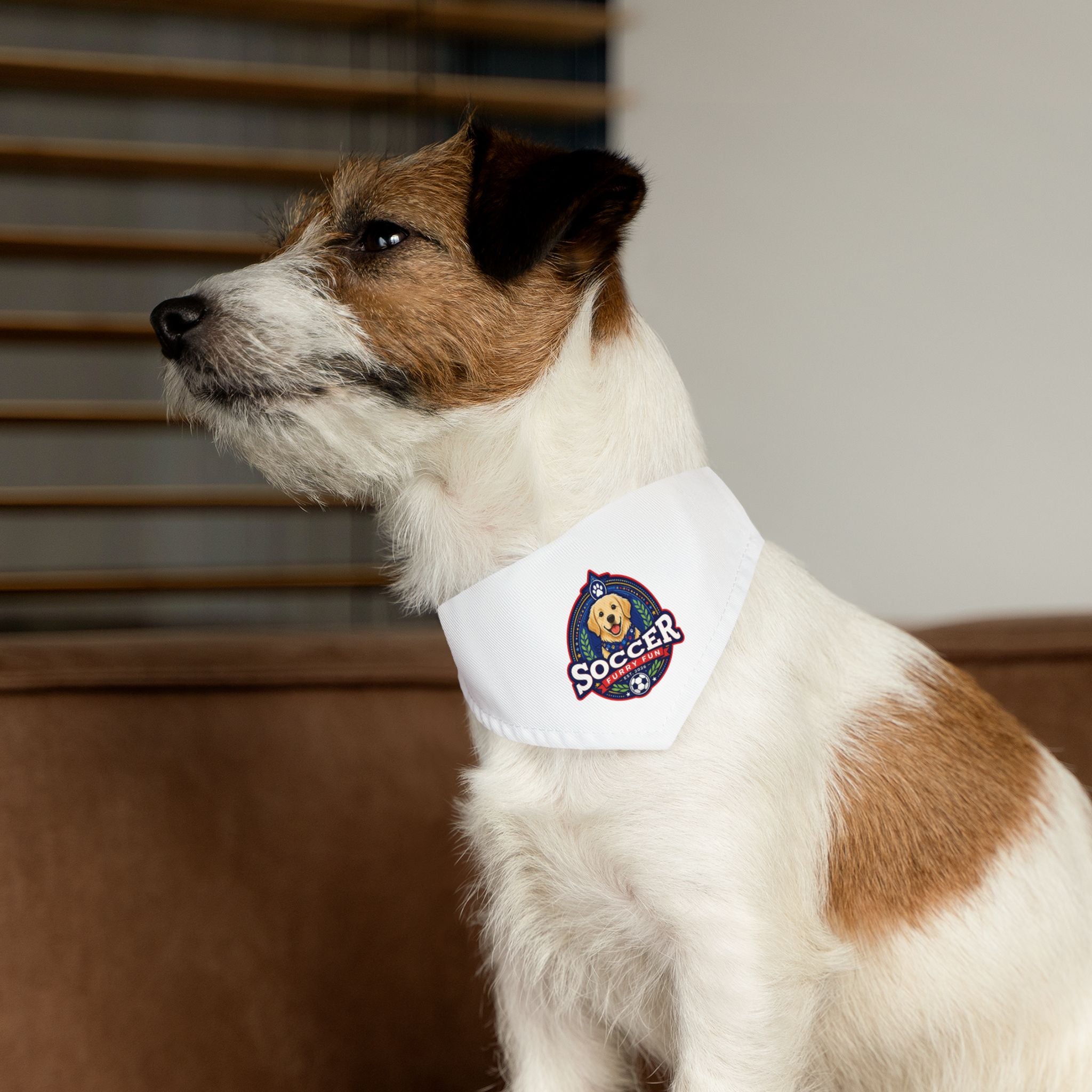 Cute Soccer Pup Dog Bandana - Sporty Dog Collar Bandana, Adorable Pet Accessory for Soccer Fans