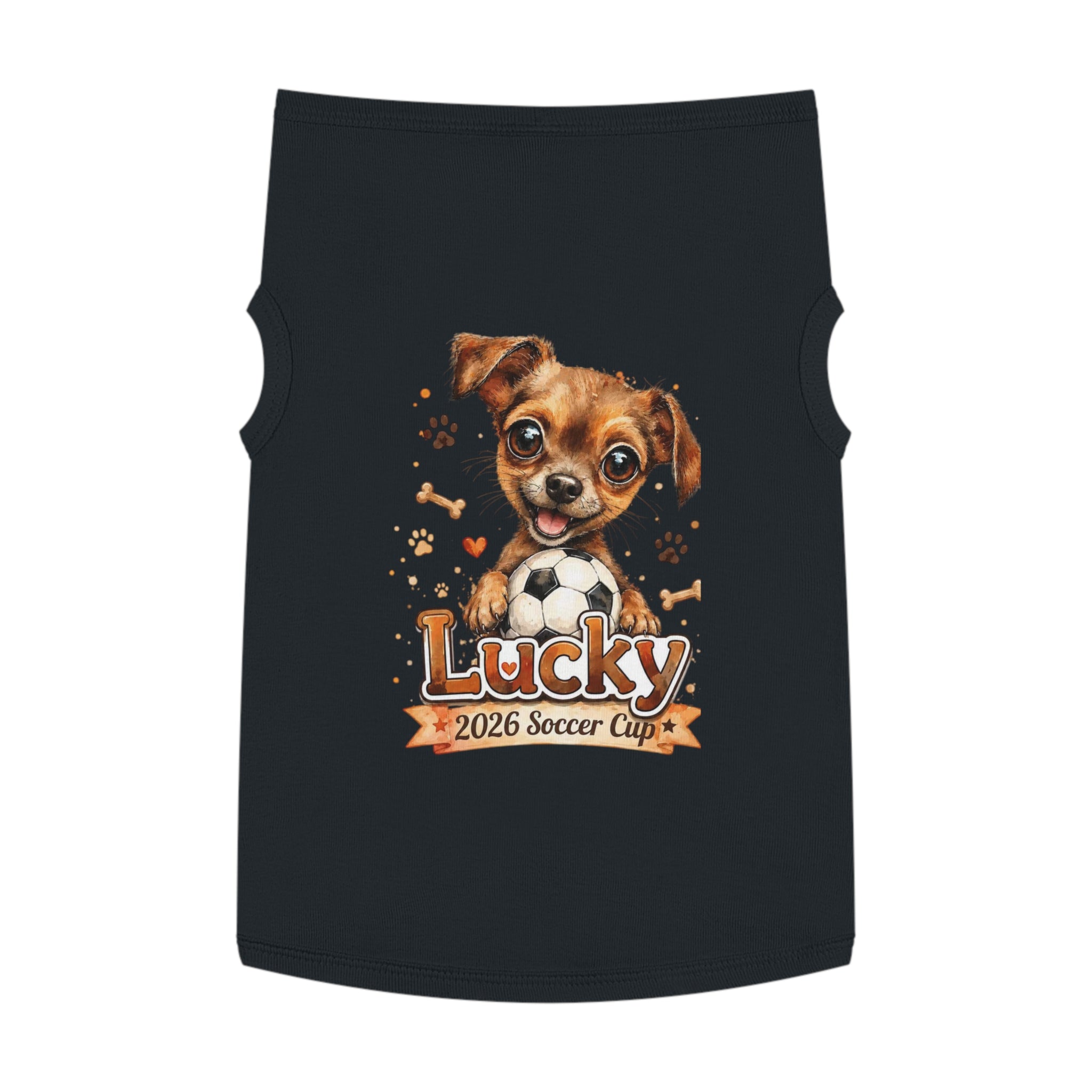 Lucky Puppy Soccer Pet Tank Top — Cute Dog Graphic Shirt for Dogs