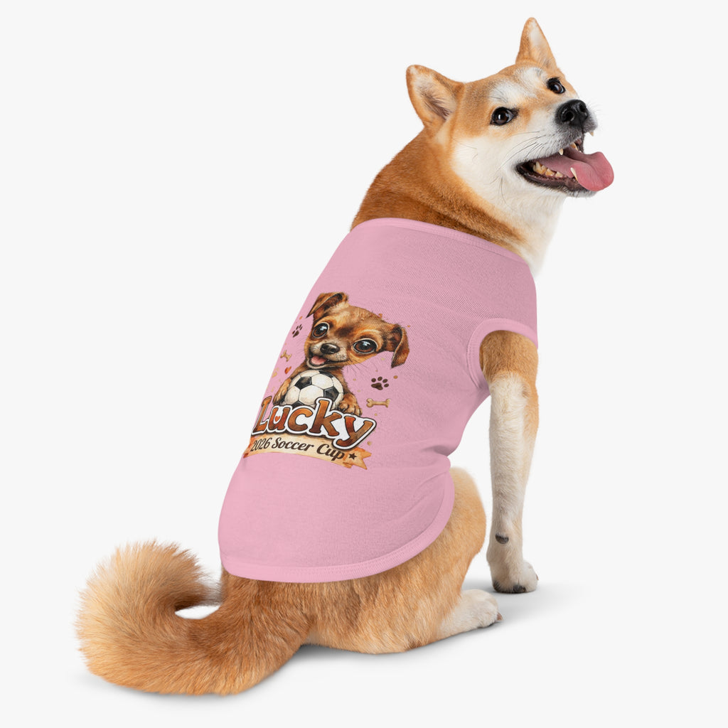 Lucky Puppy Soccer Pet Tank Top — Cute Dog Graphic Shirt for Dogs