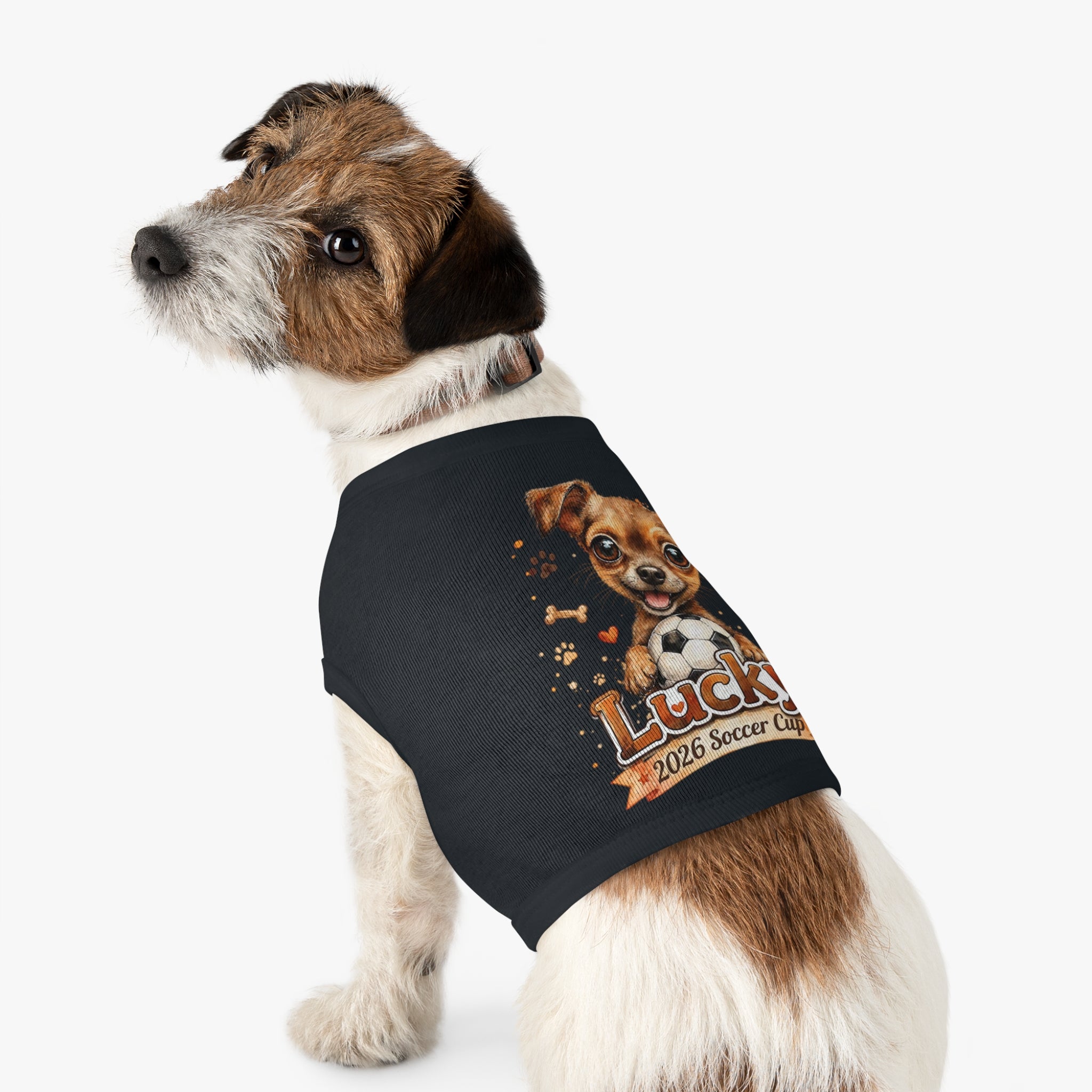 Lucky Puppy Soccer Pet Tank Top — Cute Dog Graphic Shirt for Dogs