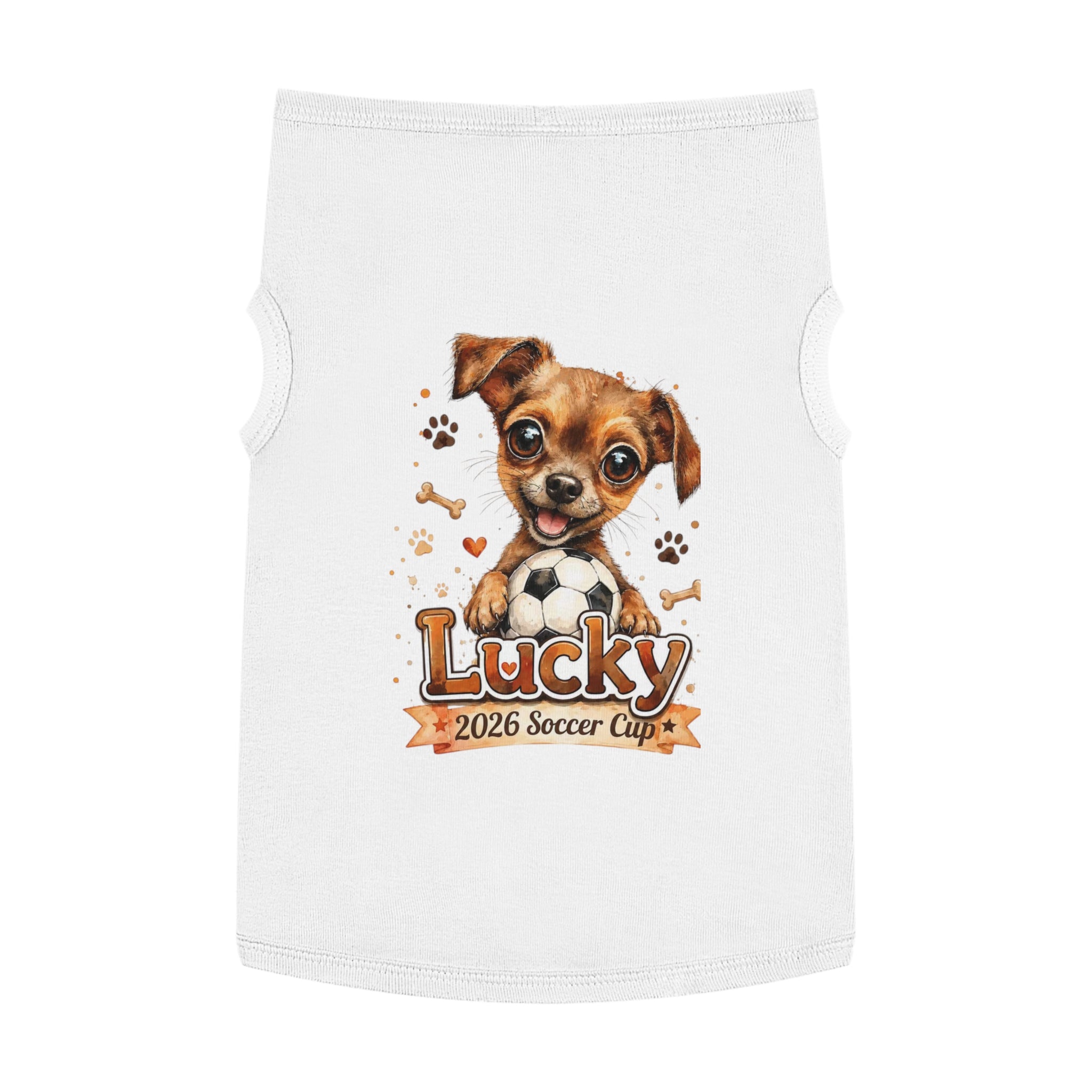 Lucky Puppy Soccer Pet Tank Top — Cute Dog Graphic Shirt for Dogs