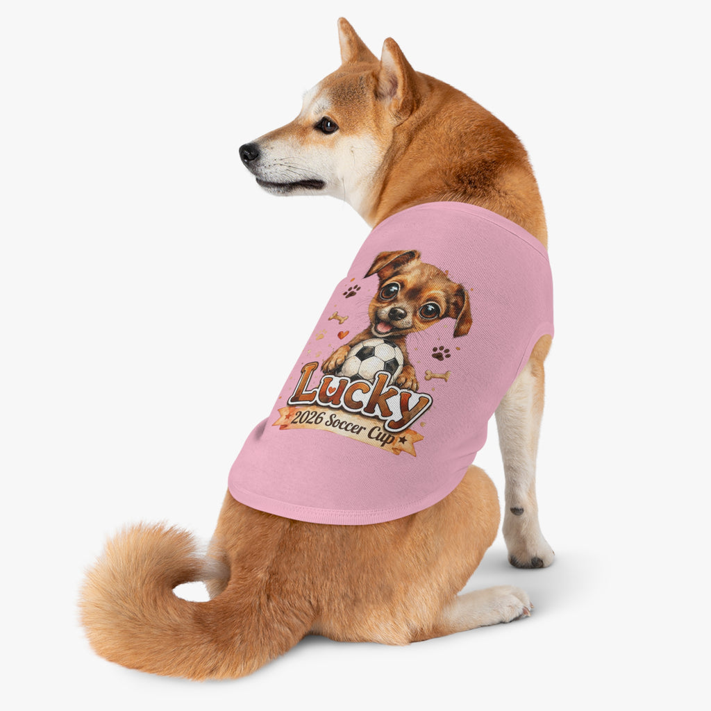 Lucky Puppy Soccer Pet Tank Top — Cute Dog Graphic Shirt for Dogs