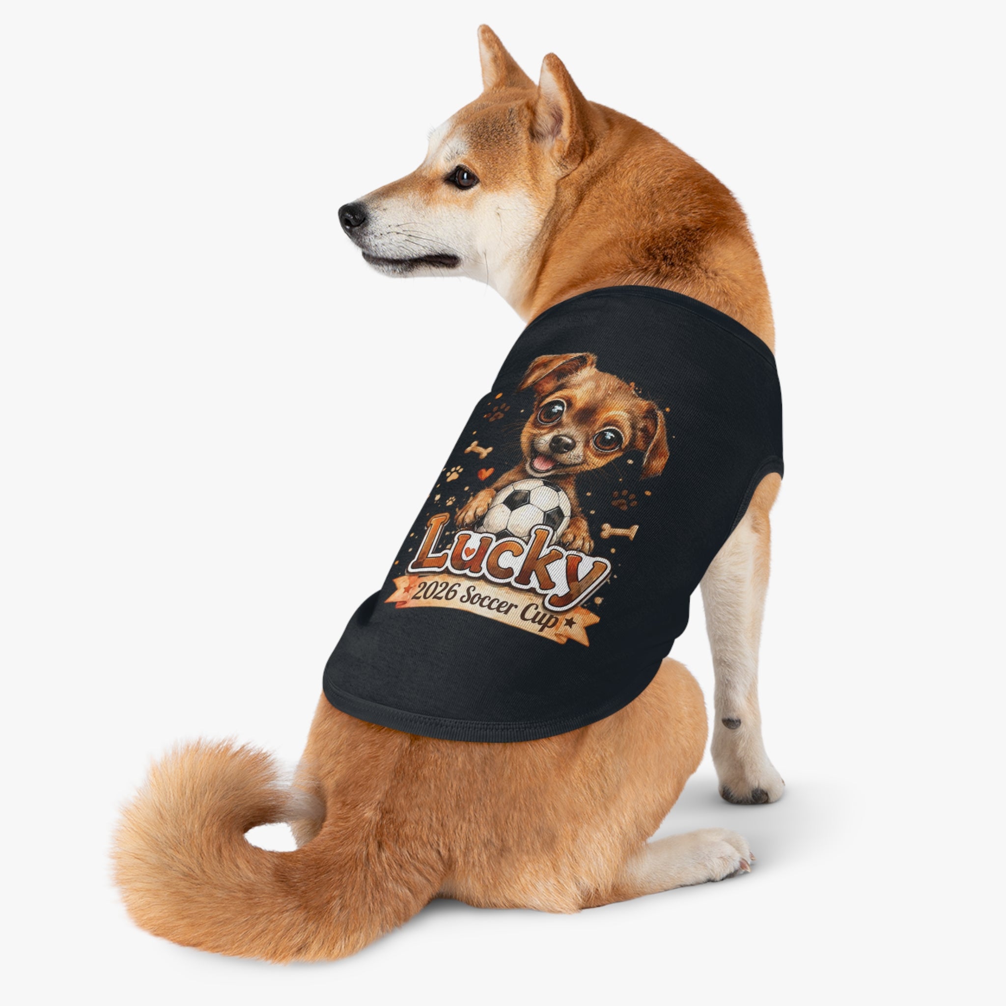 Lucky Puppy Soccer Pet Tank Top — Cute Dog Graphic Shirt for Dogs