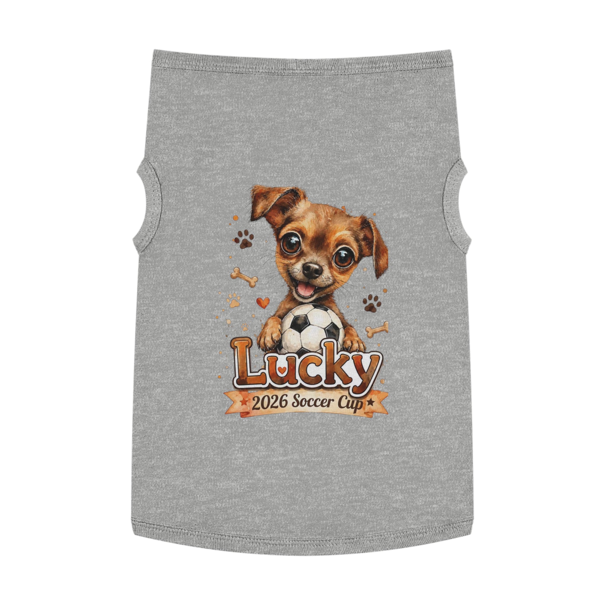 Lucky Puppy Soccer Pet Tank Top — Cute Dog Graphic Shirt for Dogs