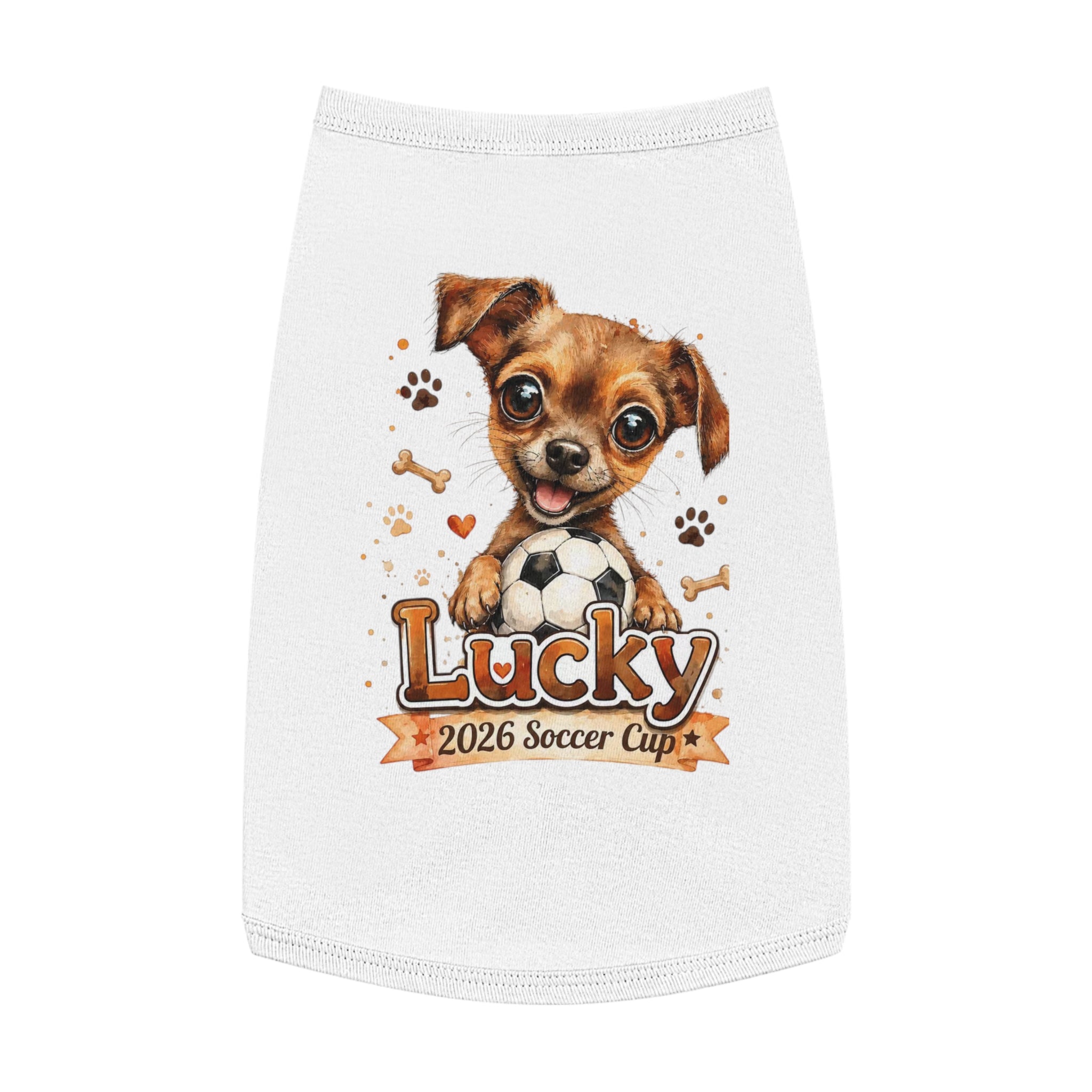 Lucky Puppy Soccer Pet Tank Top — Cute Dog Graphic Shirt for Dogs