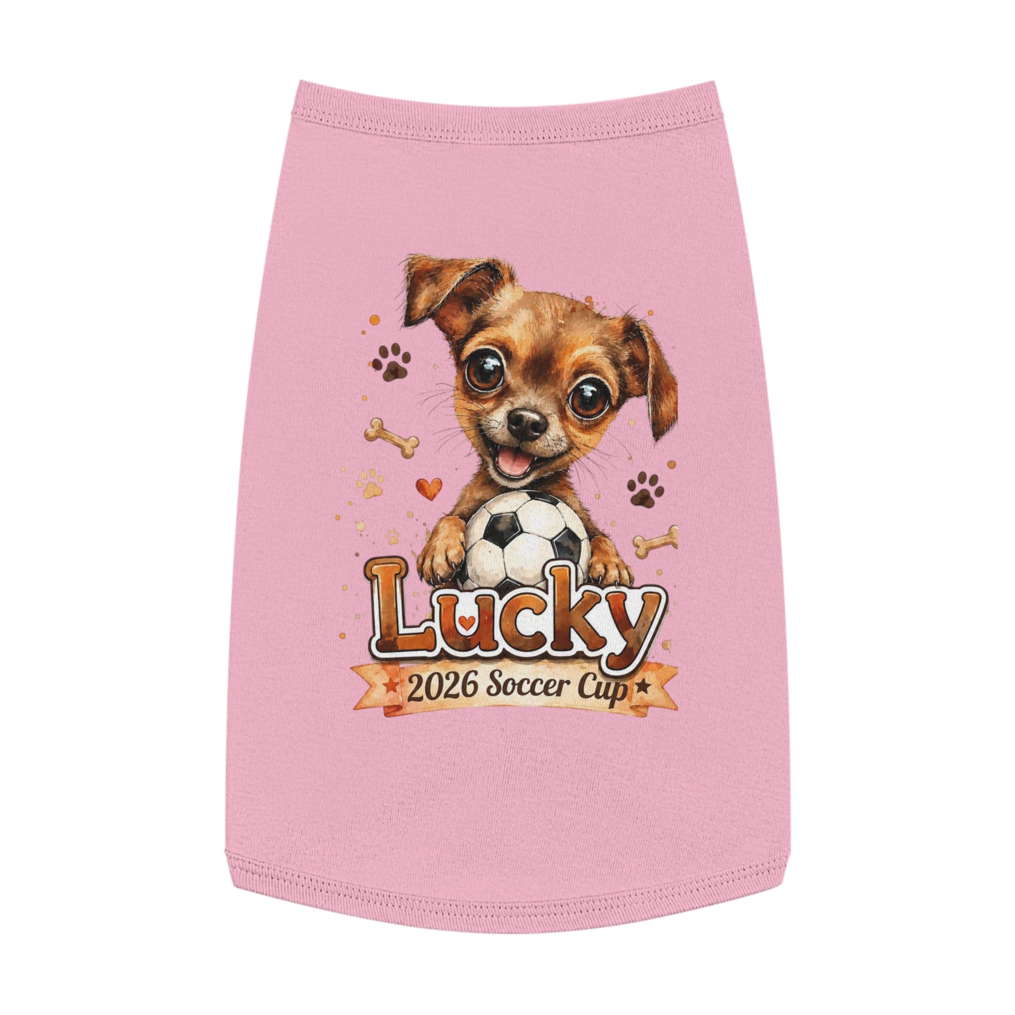 Lucky Puppy Soccer Pet Tank Top — Cute Dog Graphic Shirt for Dogs
