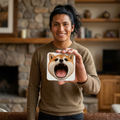 Shiba Inu Yawn Cork Coaster Set — Cute Dog Drink Coasters (4-Pack)