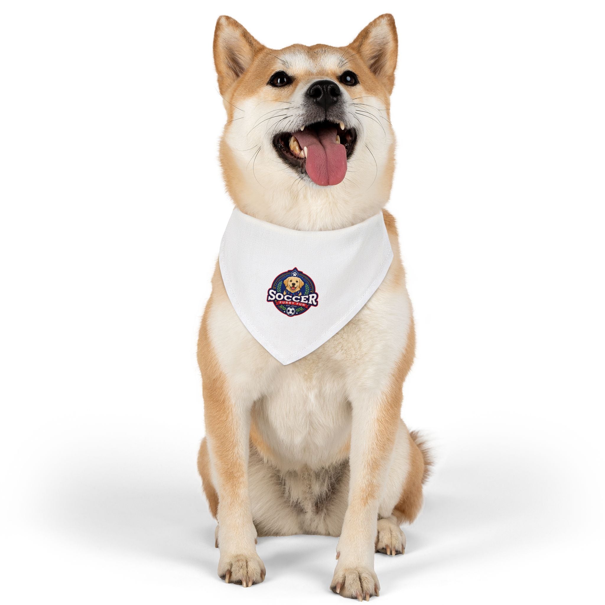 Cute Soccer Pup Dog Bandana - Sporty Dog Collar Bandana, Adorable Pet Accessory for Soccer Fans