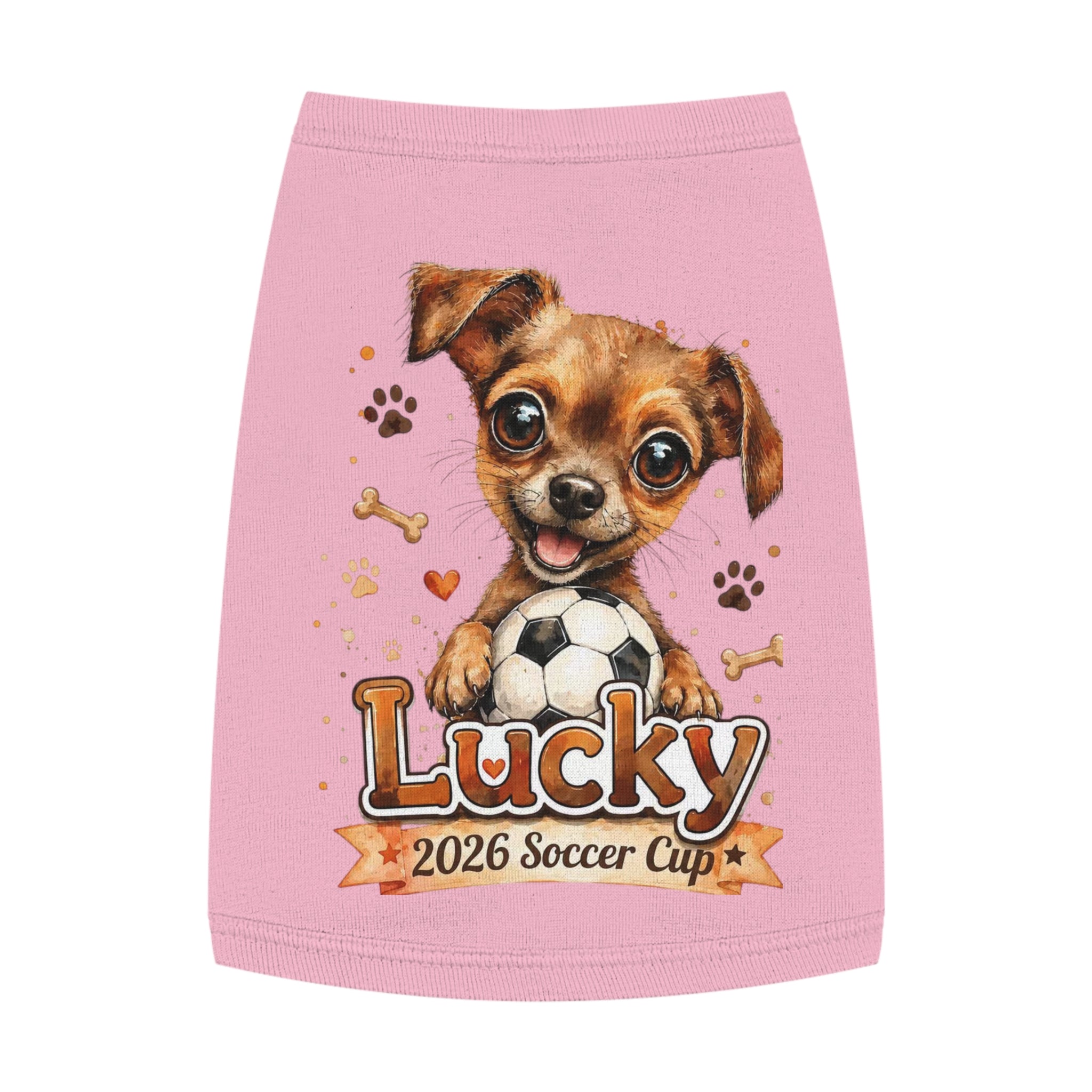 Lucky Puppy Soccer Pet Tank Top — Cute Dog Graphic Shirt for Dogs
