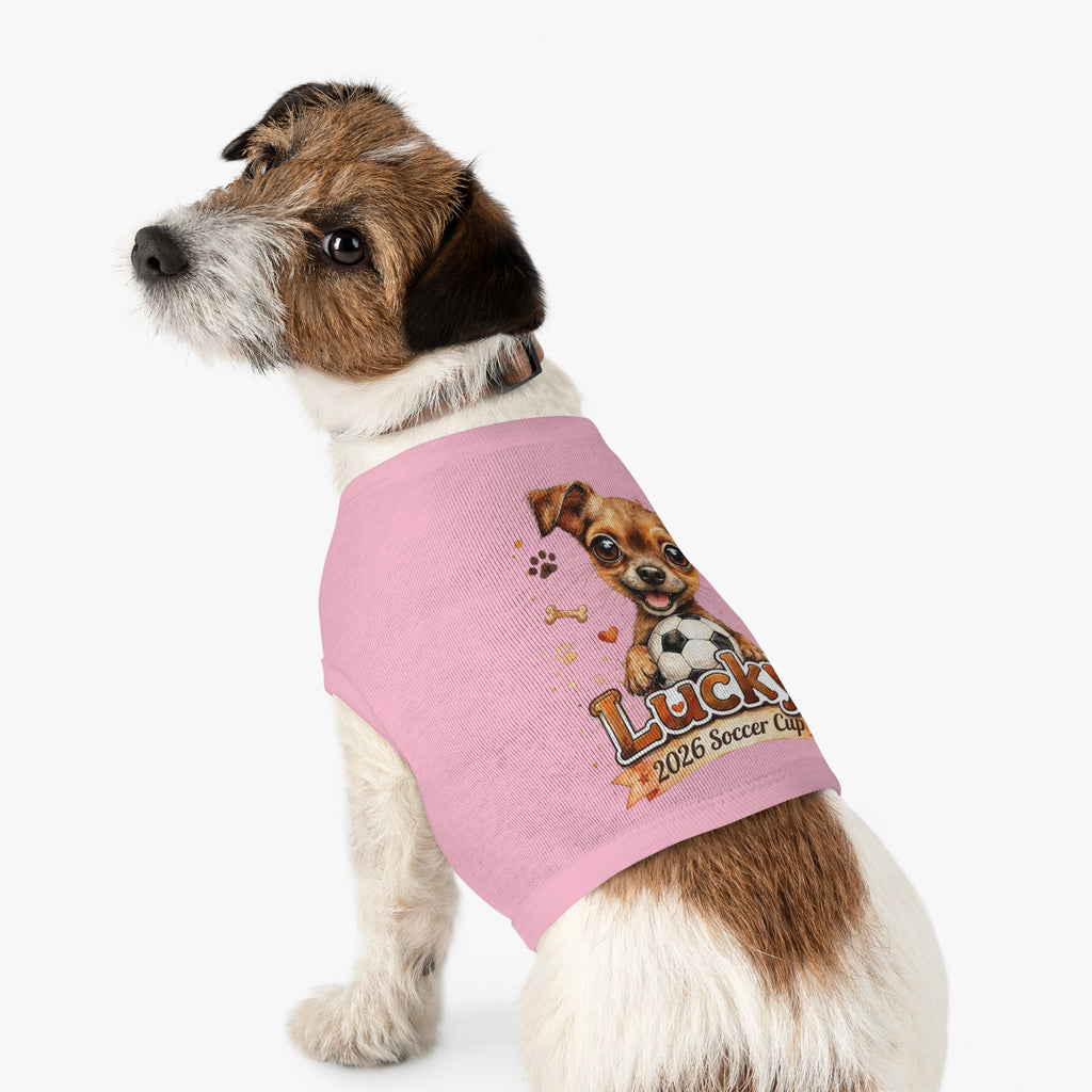 Lucky Puppy Soccer Pet Tank Top — Cute Dog Graphic Shirt for Dogs