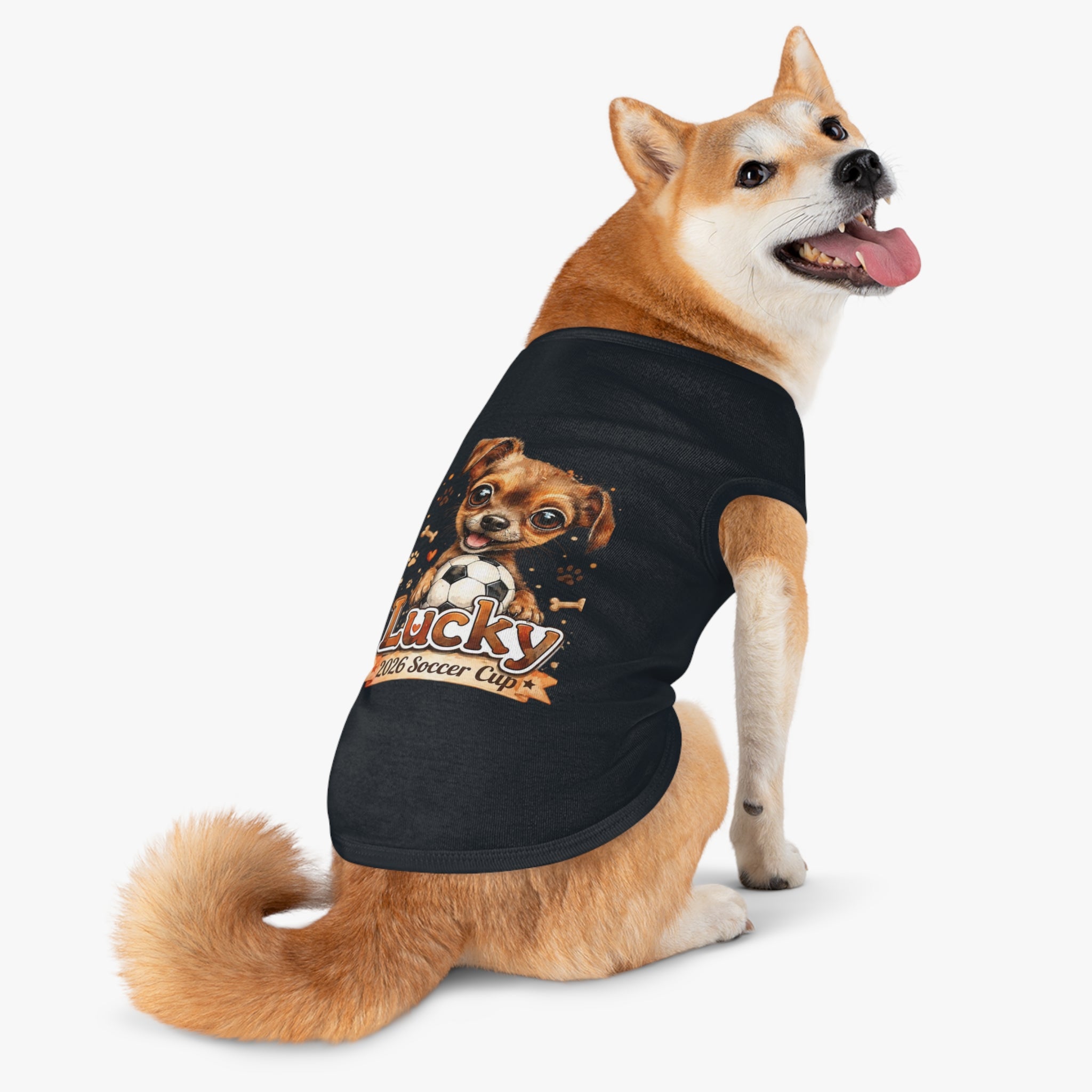 Lucky Puppy Soccer Pet Tank Top — Cute Dog Graphic Shirt for Dogs