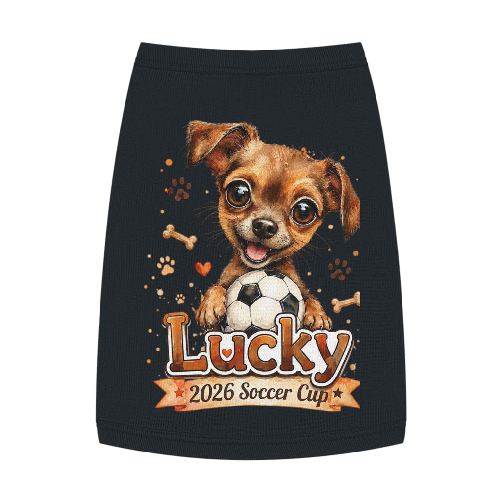 Lucky Puppy Soccer Pet Tank Top — Cute Dog Graphic Shirt for Dogs