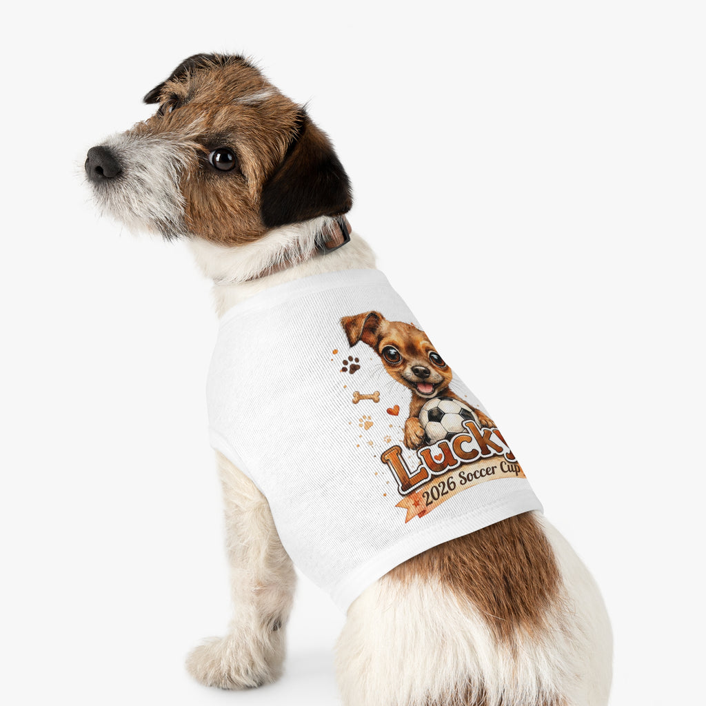 Lucky Puppy Soccer Pet Tank Top — Cute Dog Graphic Shirt for Dogs