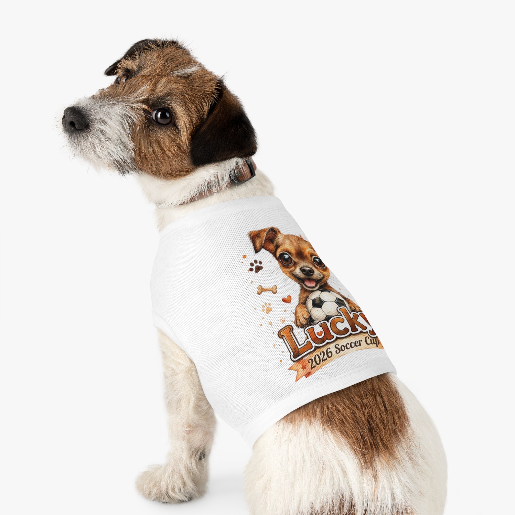 Lucky Puppy Soccer Pet Tank Top — Cute Dog Graphic Shirt for Dogs