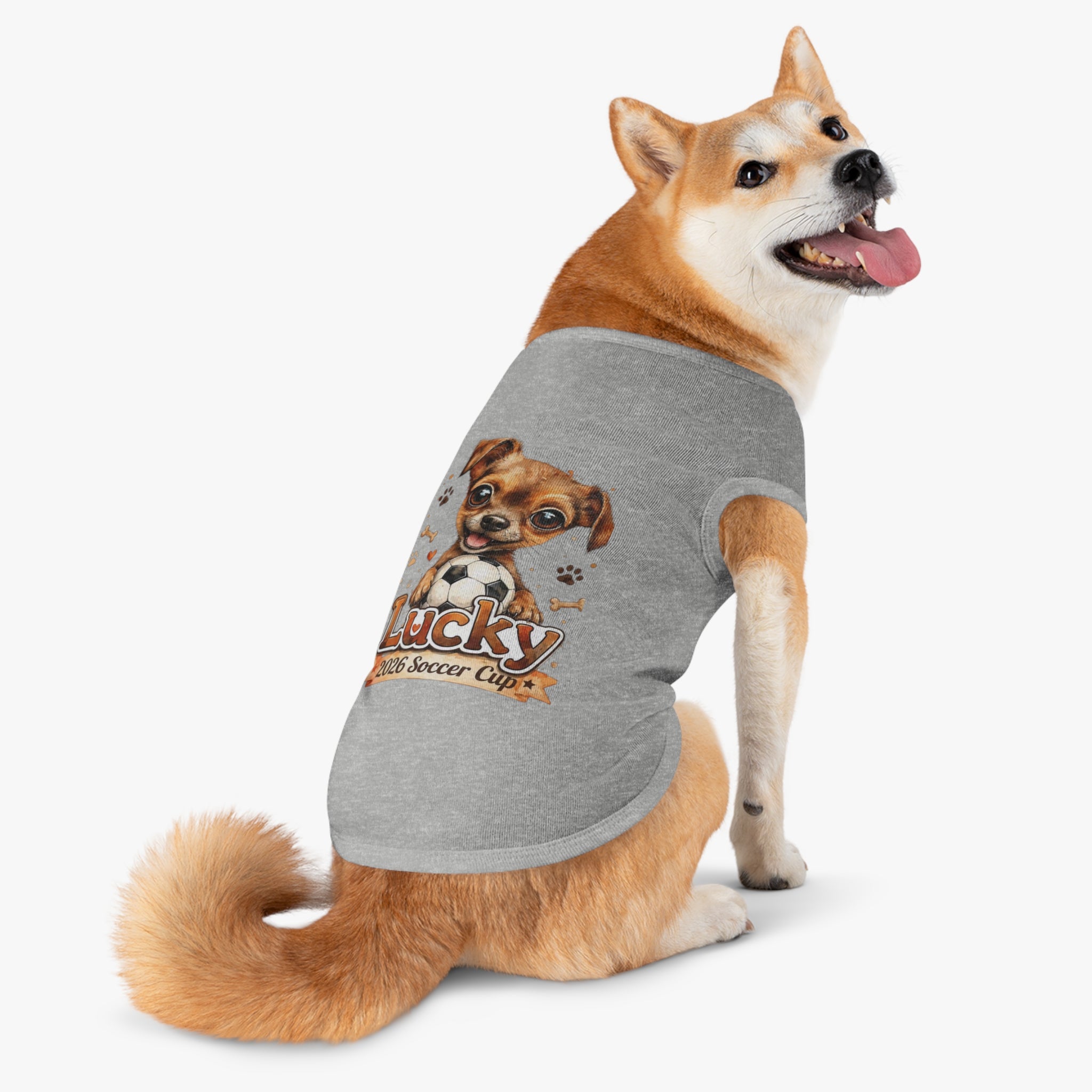 Lucky Puppy Soccer Pet Tank Top — Cute Dog Graphic Shirt for Dogs