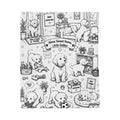 Welcome Home Little Golden — Adorable Puppy Adventure Velveteen Throw