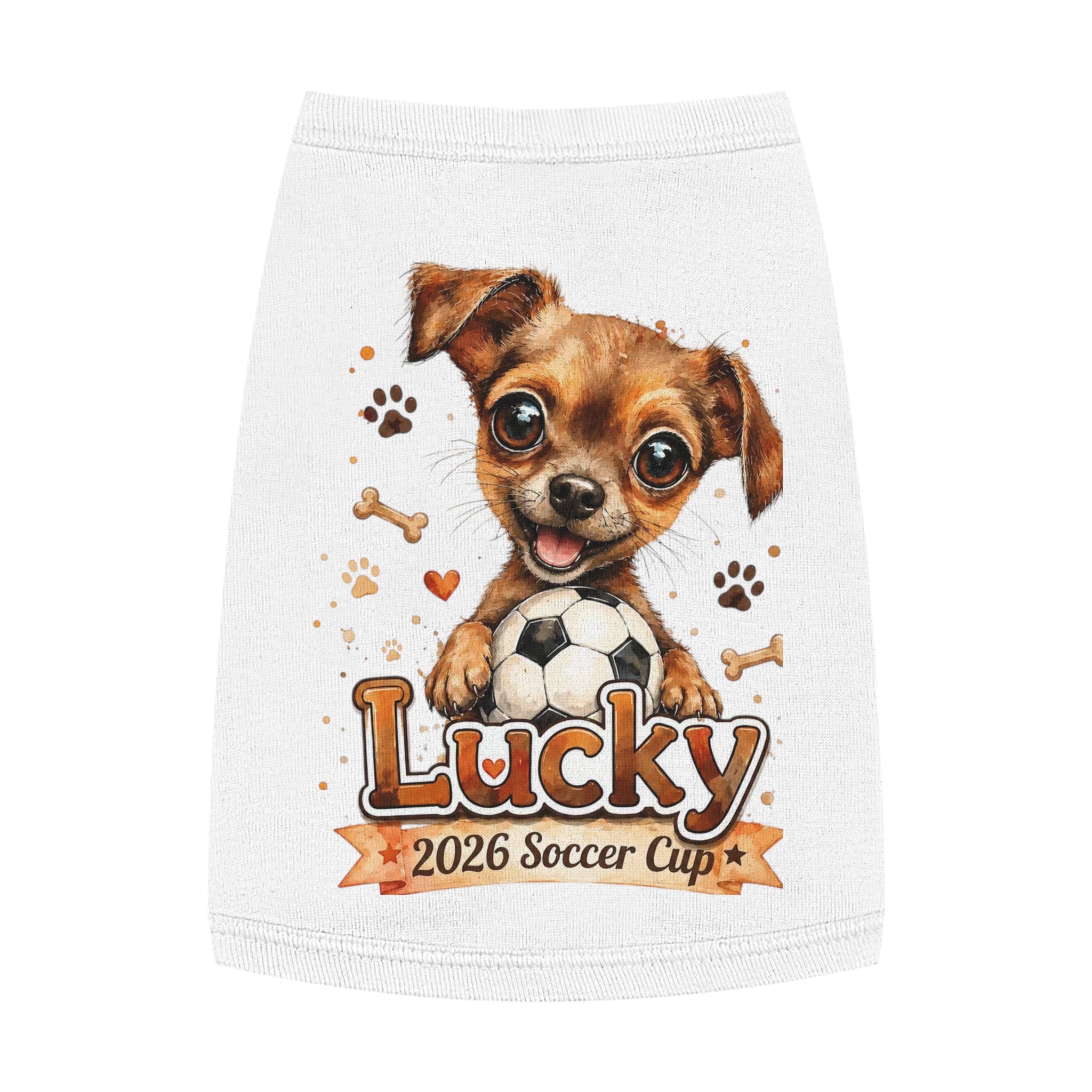 Lucky Puppy Soccer Pet Tank Top — Cute Dog Graphic Shirt for Dogs