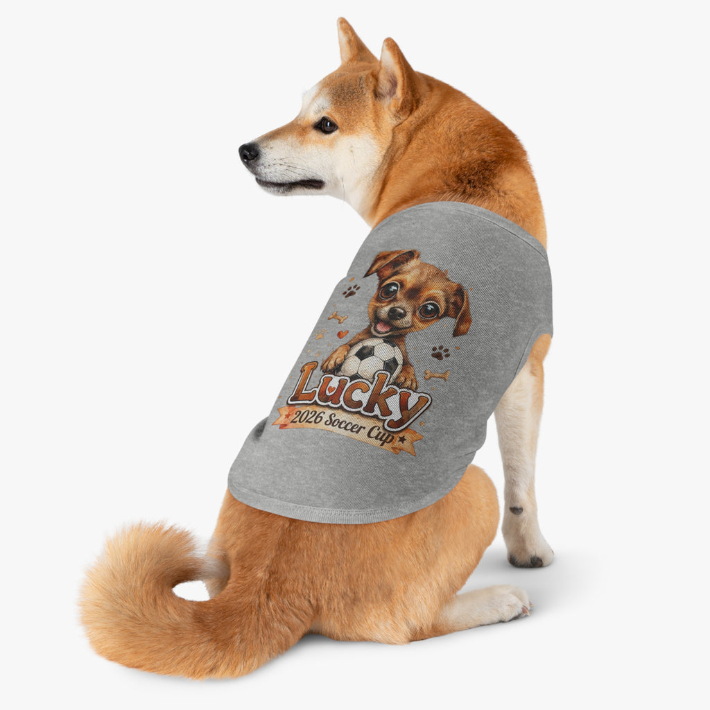 Lucky Puppy Soccer Pet Tank Top — Cute Dog Graphic Shirt for Dogs