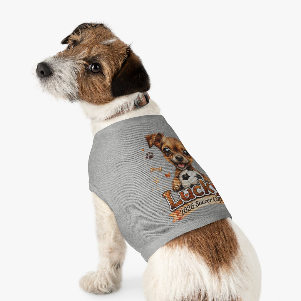 Lucky Puppy Soccer Pet Tank Top — Cute Dog Graphic Shirt for Dogs